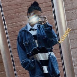 Oversized Carmar denim striped rugby shirt